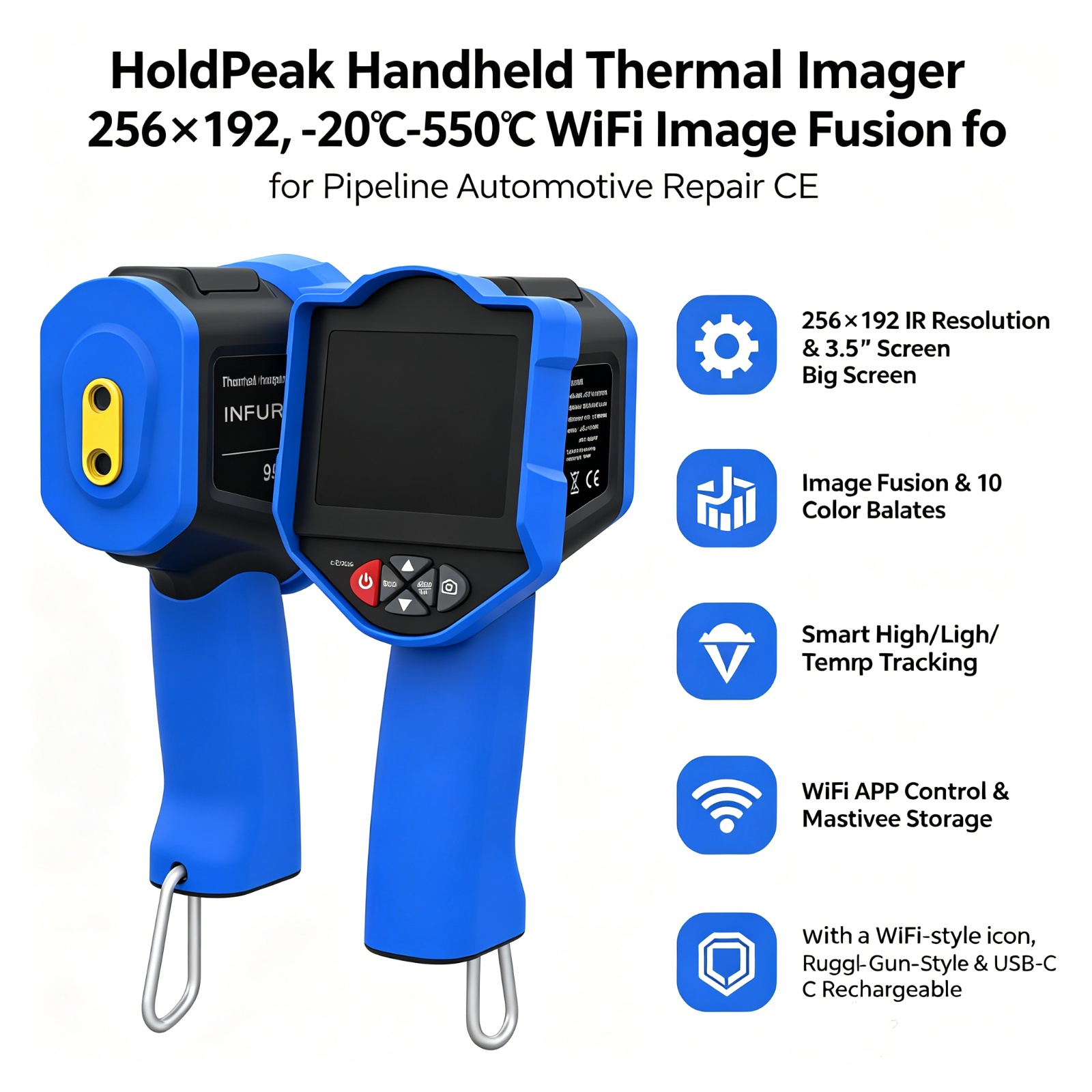 Caméra thermique HoldPeak, IR  - Thermal Imaging Camera 256X192 avis et prix